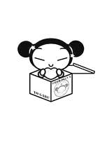 coloriage pucca sort de sa boite